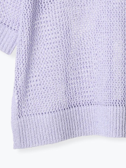 Lugnoncure「メッシュ編みハーフスリーブニット」|ニット・セーター|