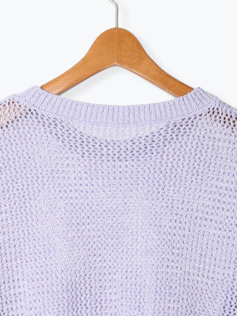 Lugnoncure「メッシュ編みハーフスリーブニット」|ニット・セーター|