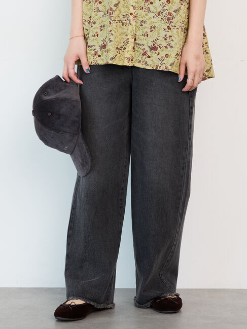 Lugnoncure「カットオフストレートデニムパンツ《2025autumn catalog item》」|その他|ブラック