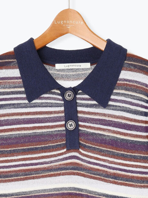 Lugnoncure「マルチボーダーポロニット《2025autumn catalog item》」|ニット・セーター|