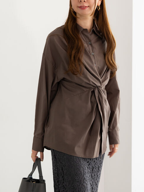 Te chichi「ツイストデザインシャツ《2025Autumn catalog vol.2 item》」|シャツ・ブラウス|ブラウン