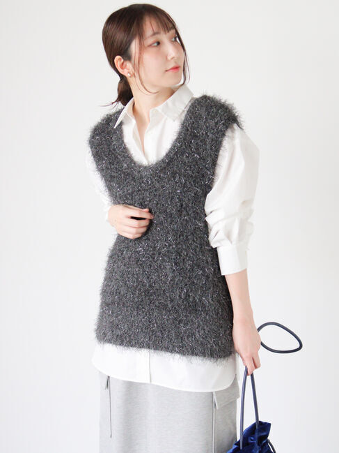 Te chichi TERRASSE「ラメシャギーニットベスト」|ニット・セーター|