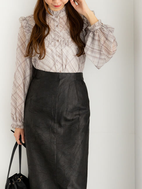 Te chichi「パターンアソートシフォンフリルブラウス」|シャツ・ブラウス|グレー