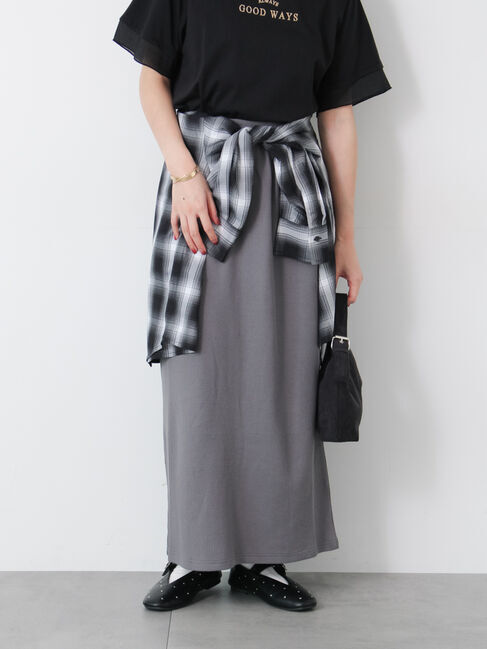 Te chichi TERRASSE「ワッフルナロースカート」|スカート|グレー