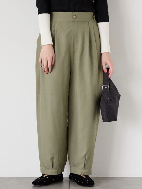 Te chichi TERRASSE「タックカーブパンツ」|その他|カーキ