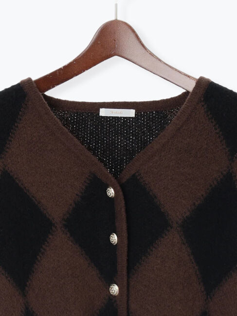 Te chichi「アーガイルジャガードVネックカーディガン」|カーディガン|