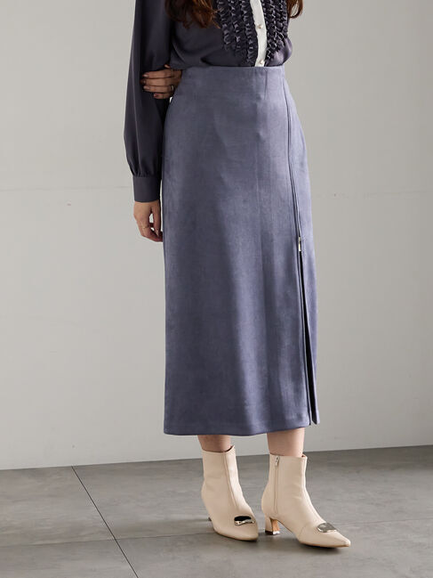 Te chichi「スエードサイドZIPスカート」|スカート|ブルー