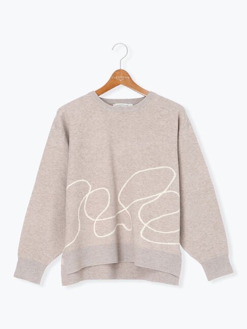 Lugnoncure「ライン入りジャカードワイドニット」|ニット・セーター|