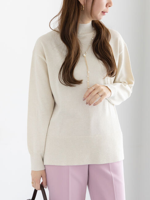 Te chichi「バックスリットスタンドネックプルオーバー」|ニット・セーター|ゴールド