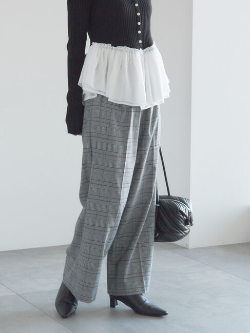 Te chichi「【宮本茉由着用】グレンチェックスラックス」|その他|チャコールグレー