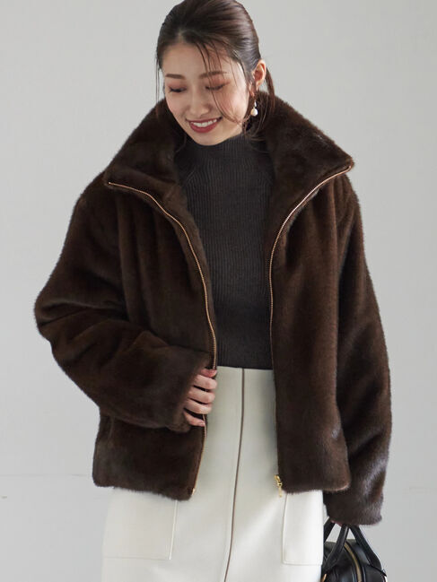 Te chichi「【宮本茉由着用】グラデーションファースタンドジャケット」|その他|