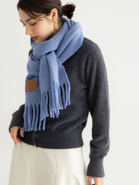 Te chichi「フリンジカラーマフラー」|その他|サックスブルー