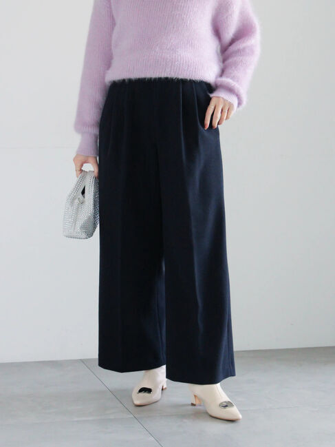 Te chichi「【宮本茉由着用】ソフトエアジャージーワイドスラックス」|その他|ネイビー
