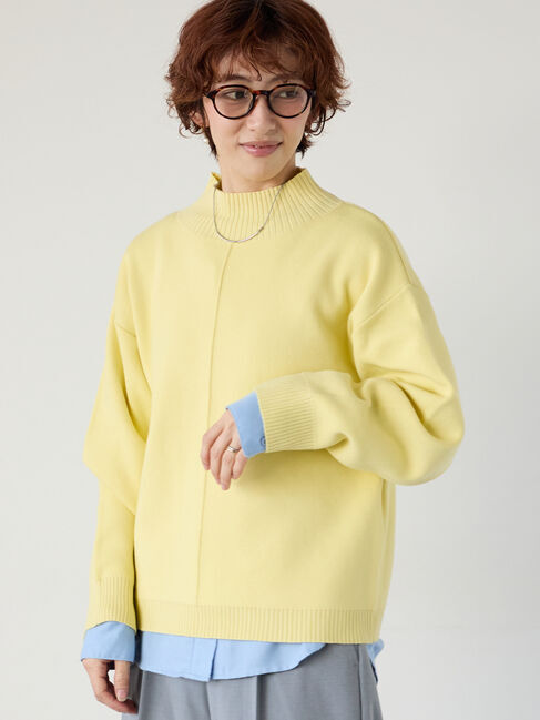 Lugnoncure「コットンタッチハイネックニットプルオーバー」|ニット・セーター|イエロー