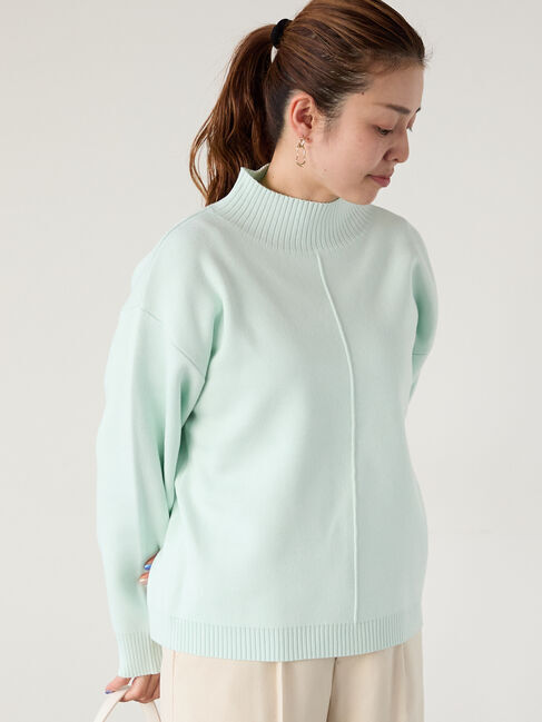 Lugnoncure「コットンタッチハイネックニットプルオーバー」|ニット・セーター|ミント