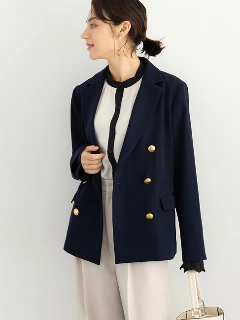 Te chichi「【セレモニーアイテム】テーラードWブレストジャケット（セットアップ可）」|その他|ネイビー