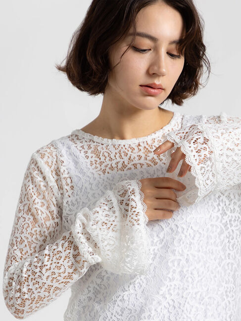 Te chichi「【Atelier ChouChou】コードレースフレアスリーブトップス」|ニット・セーター|