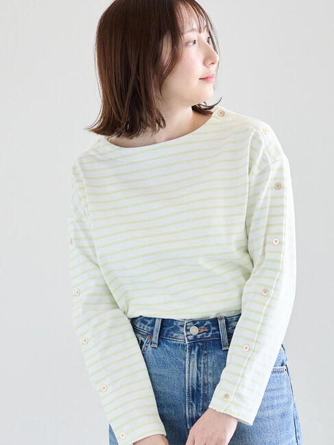 Te chichi「ショルダー釦ボーダーカットソー《2026 spring catalog item》」|Tシャツ・カットソー|ミント