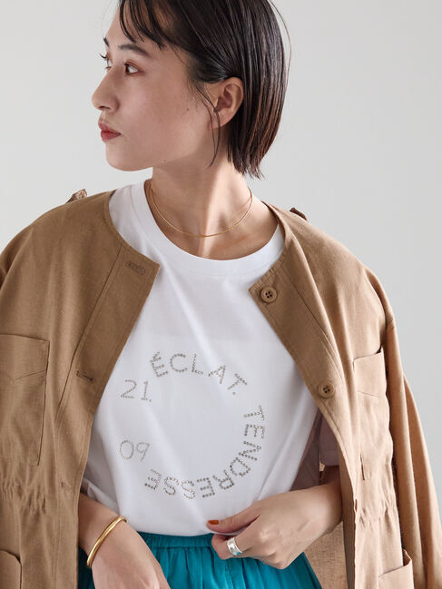 Te chichi「ラインストーンサークルロゴTシャツ」|Tシャツ・カットソー|シルバー