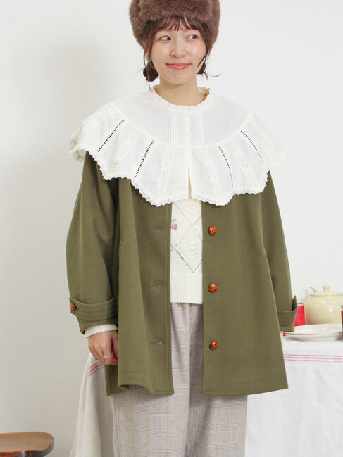 Samansa Mos2「ウーリーライクミドル丈クルーネックコート」|その他|