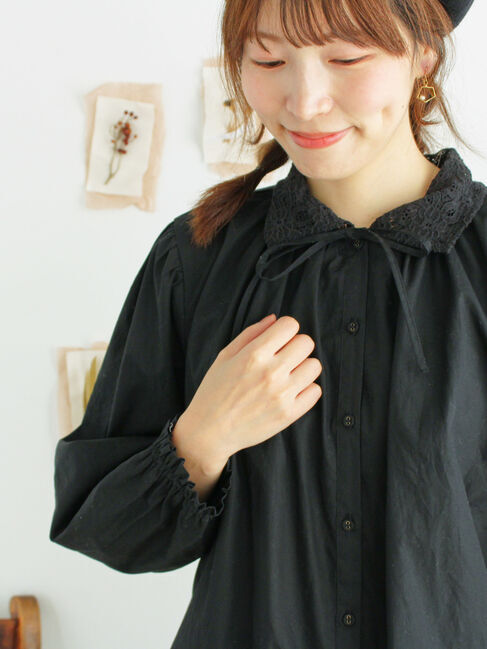 Samansa Mos2「オーバーレース襟ブラウス」|シャツ・ブラウス|