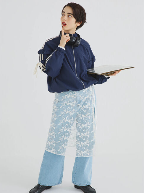 Samansa Mos2「【M/Lサイズ】レーススカートセットデニムパンツ」|その他|