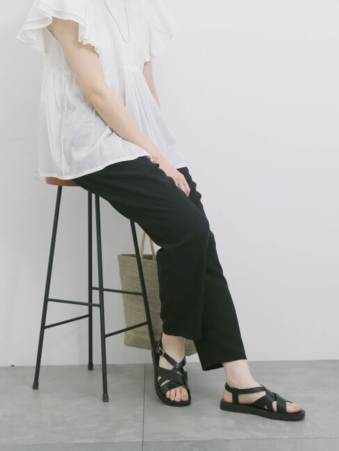 Samansa Mos2 blue「【接触冷感】マルチスタイルイージーパンツ」|その他|