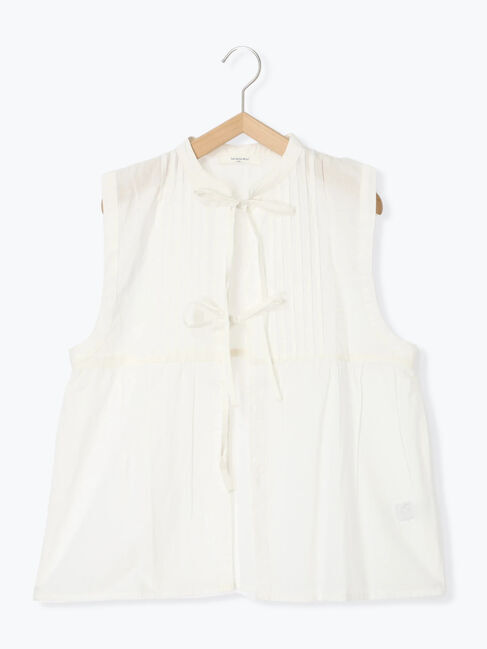 Samansa Mos2 blue「【Made in India】リボンベスト」|シャツ・ブラウス|