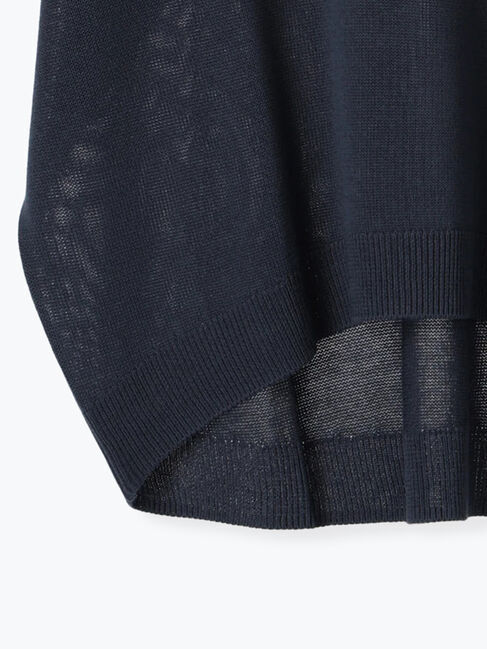 Samansa Mos2 blue「【マシンウォッシャブル】麻タッチニットプルオーバー」|ニット・セーター|