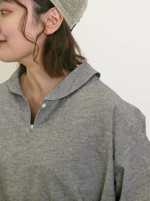 Samansa Mos2「【クールコットン】柄アソートスキッパーチュニック」|シャツ・ブラウス|