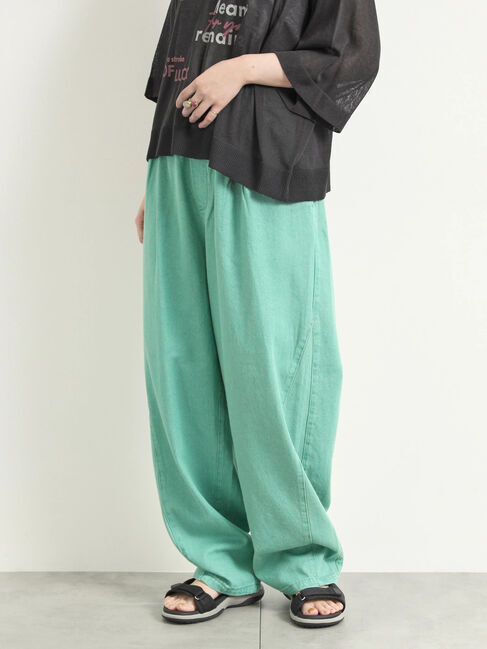 SM2「デニム/ツイルバレルパンツ」|その他|グリーン