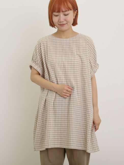 Samansa Mos2「袖口ギャザー前後2WAYチュニック」|シャツ・ブラウス|