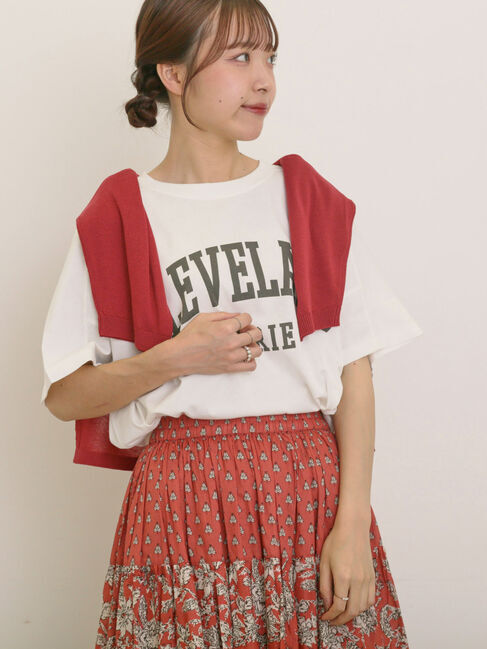 Samansa Mos2「ロゴアソートプリントゆるTシャツ」|Tシャツ・カットソー|オフホワイト