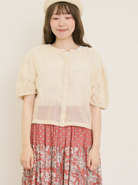 Samansa Mos2「前後2WAYメッシュレースカーディガン」|カーディガン|