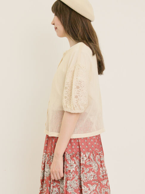 Samansa Mos2「前後2WAYメッシュレースカーディガン」|カーディガン|