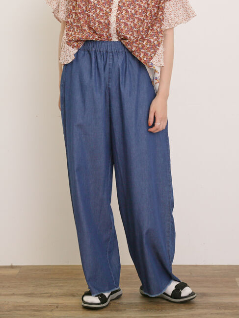 Samansa Mos2「【M/Lサイズ】インドデニムイージーパンツ」|その他|ネイビー
