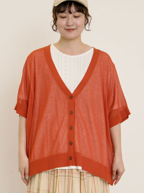 Samansa Mos2「【マシンウォッシャブル】ドルマンスリーブVネックカーディガン」|カーディガン|