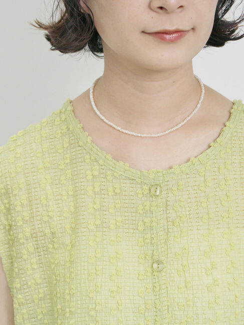 Samansa Mos2 blue「前後2wayジャカードペプラムノースリーブブラウス」|シャツ・ブラウス|