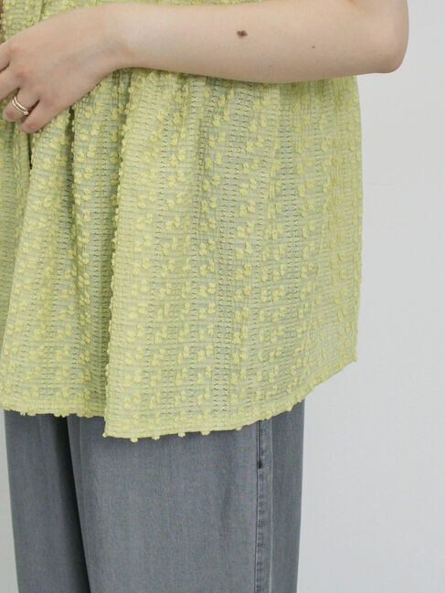 Samansa Mos2 blue「前後2wayジャカードペプラムノースリーブブラウス」|シャツ・ブラウス|