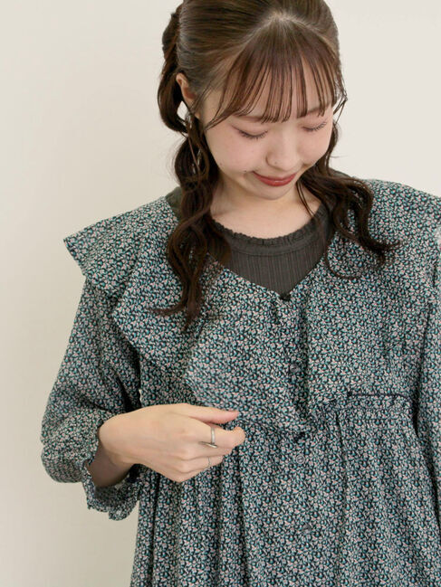 Samansa Mos2「【S/Mサイズ】柄アソート襟フリル2WAYワンピース」|ワンピース|