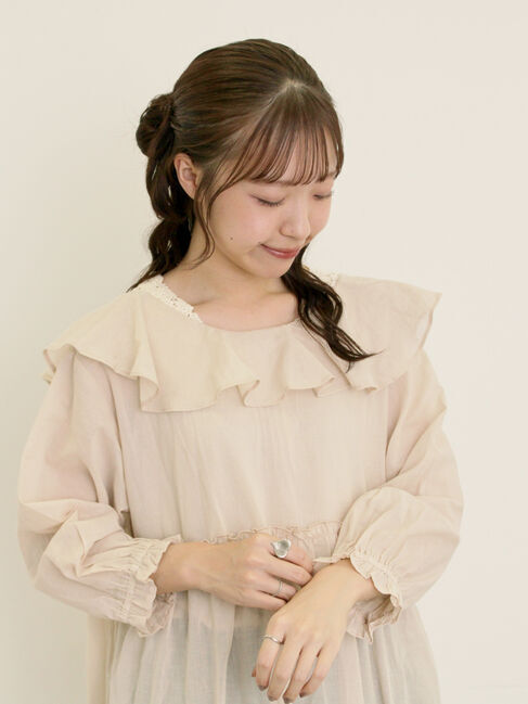 Samansa Mos2「【S/Mサイズ】柄アソート襟フリル2WAYワンピース」|ワンピース|