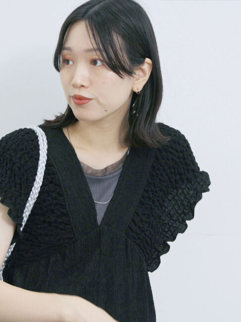 Samansa Mos2 blue「楊柳ワイドロンパース」|その他|