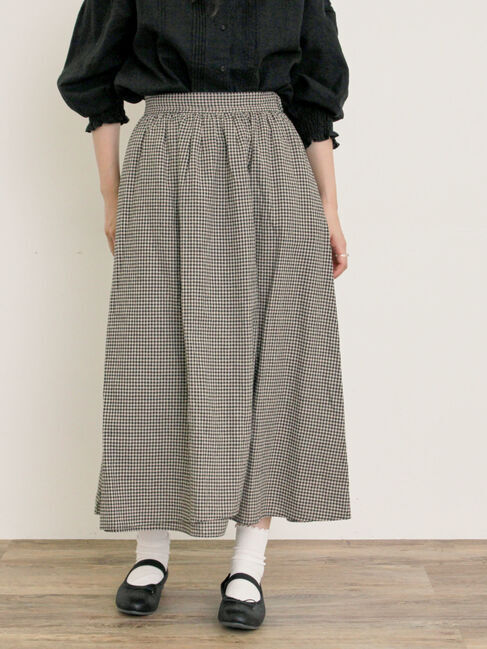 Samansa Mos2「【Cross&times;Linen】ラップ風スカート」|スカート|ベージュ