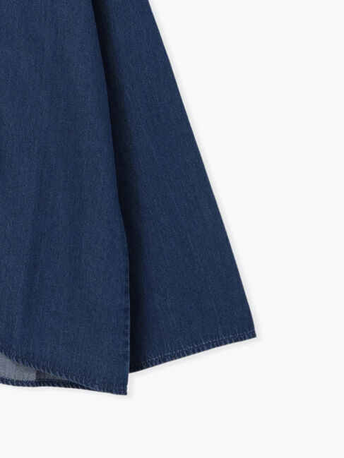 Samansa Mos2 blue「【ECO DENIM 】フリルブラウス」|シャツ・ブラウス|