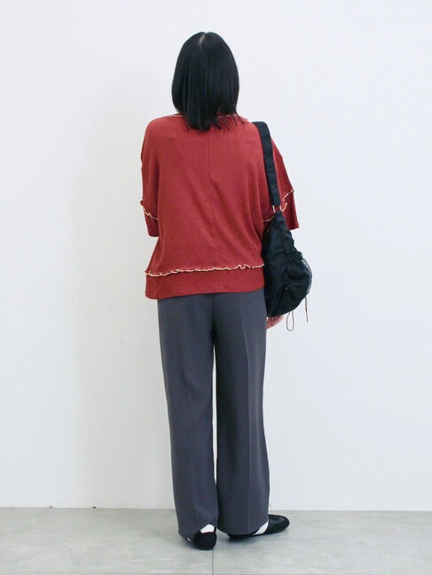 Samansa Mos2 blue「配色メローアソートプルオーバー」|Tシャツ・カットソー|