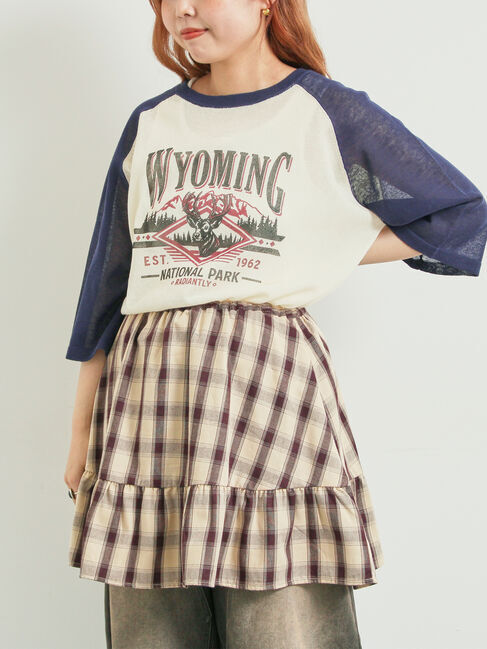 SM2「ラグランスリーブプリントシアーニット」|ニット・セーター|ネイビー