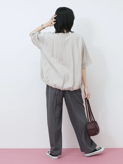 Samansa Mos2 blue「裾バルーンTシャツ」|Tシャツ・カットソー|