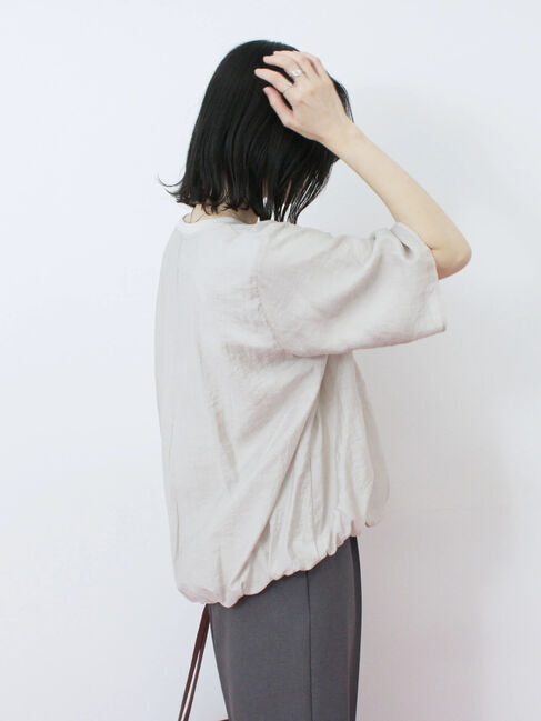 Samansa Mos2 blue「裾バルーンTシャツ」|Tシャツ・カットソー|