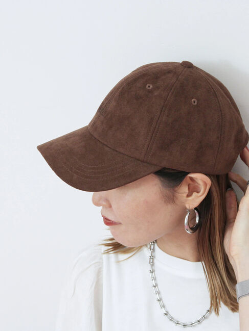 Samansa Mos2 blue「スエードロゴ刺繍キャップ」|その他|