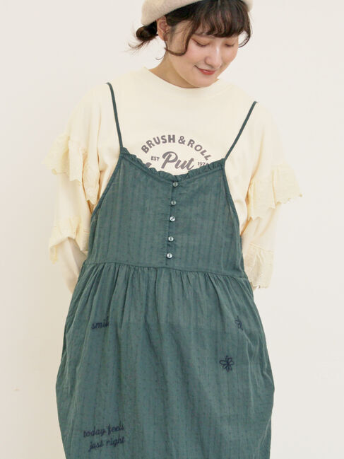 Samansa Mos2「ランダム刺繍入りワンピース」|ワンピース|